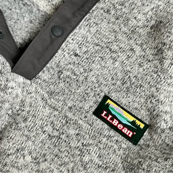 LL Bean Men’s Gray Large Sweater Fleece Pullover - Picture 8 of 11